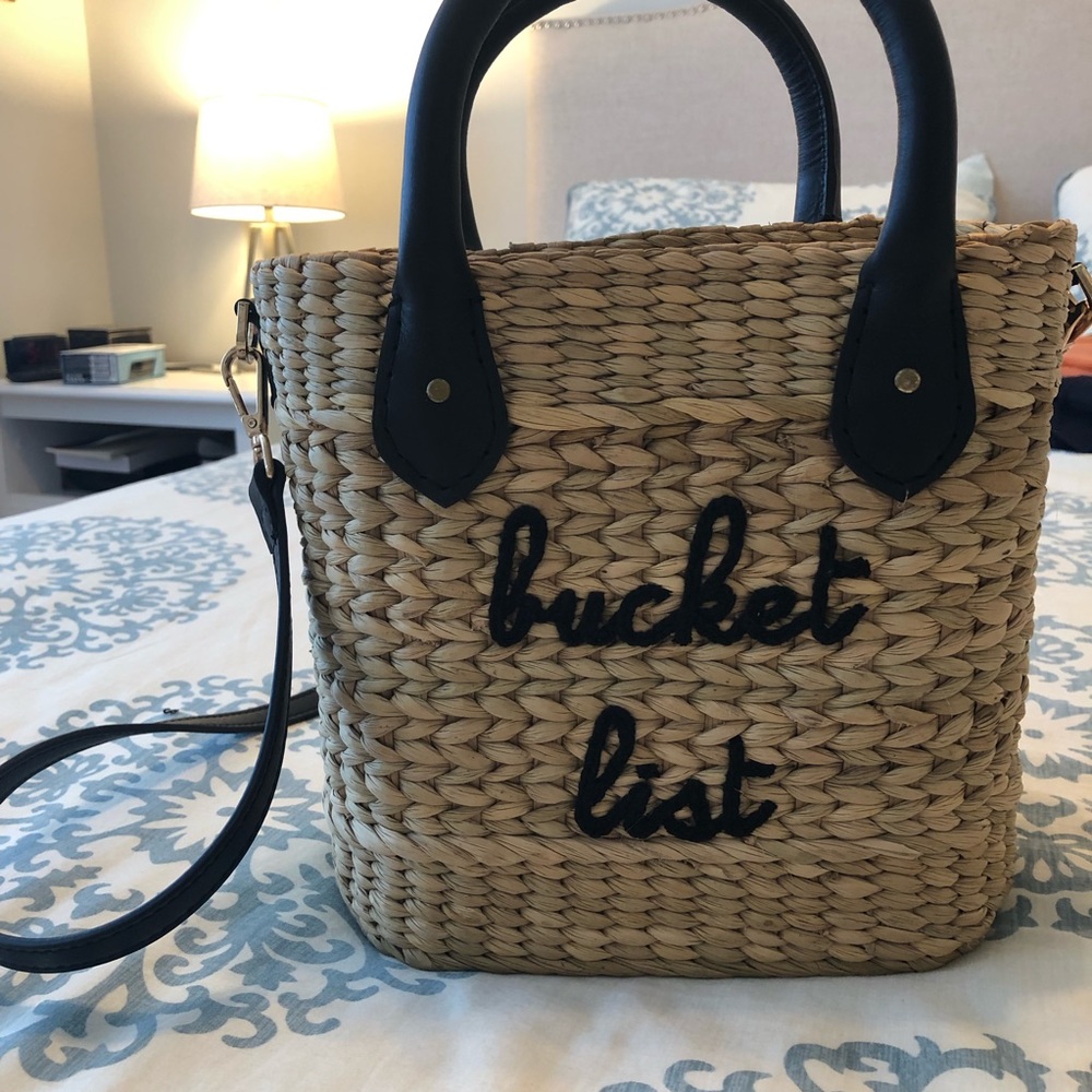 LIKE NEW Poolside Bags - Bucket List Straw Bag